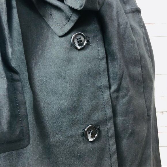 Halston Heritage Linen StretchTrench Button Up Wrap Shirtdress Black S - Picture 3 of 12